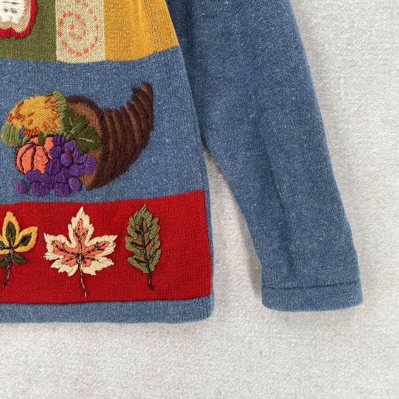 Willow Ridge Sweater Size MEDIUM Fall Farm Country Button Up Colorful - Picture 3 of 16